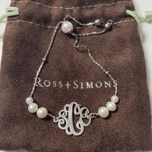 Ross Simons Cultured Pearl Monogram Bracelet